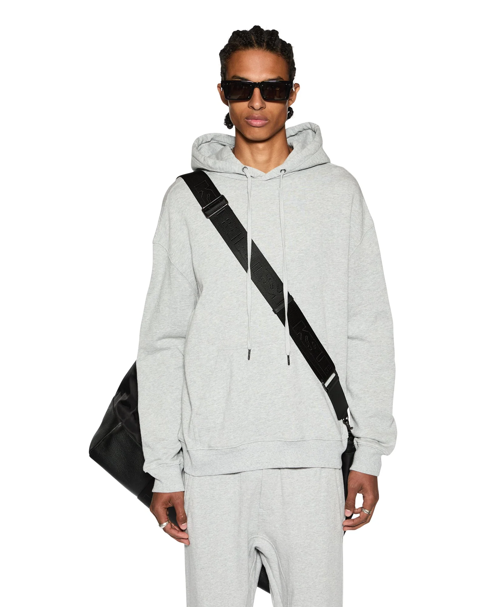 4 X 4 BIGGIE HOODIE GREY MARLE - Image 5