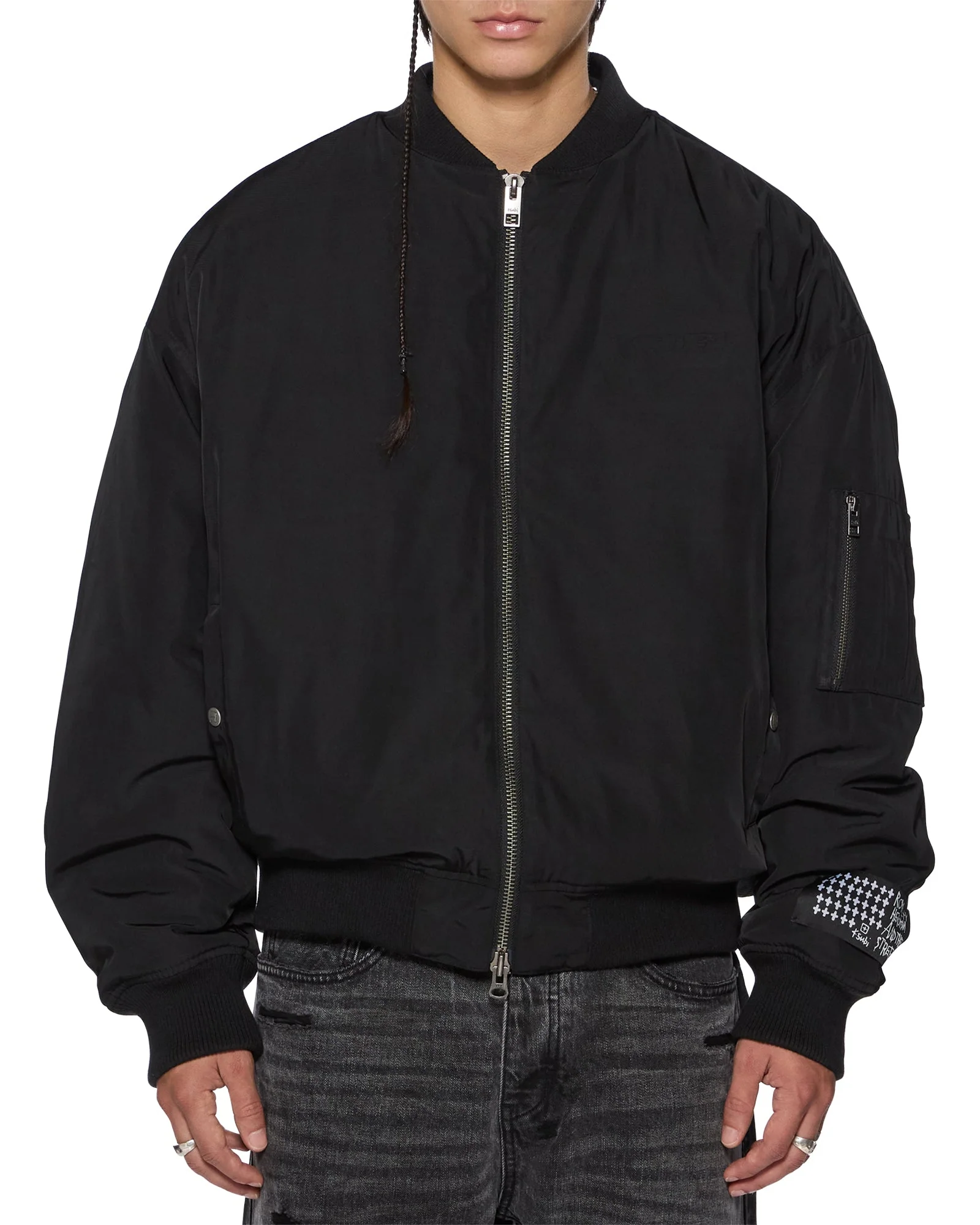INTRUDER BOMBER JACKET BLACK - Image 4