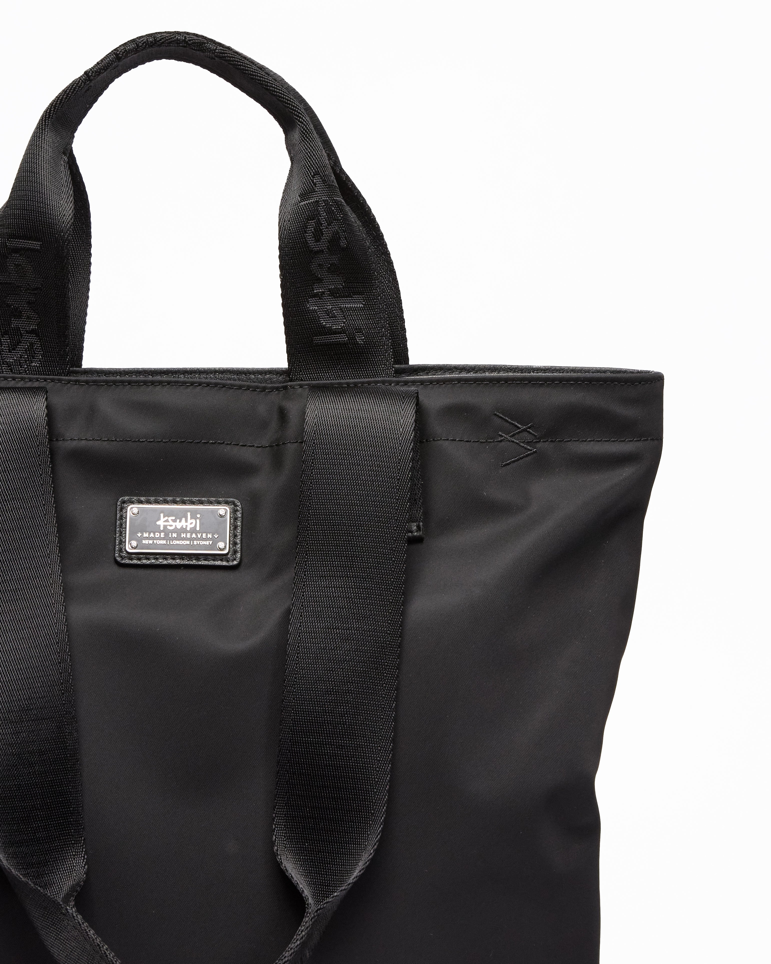 MADE IN HEAVEN NYLON LEATHER TOTE BLACK - Image 3