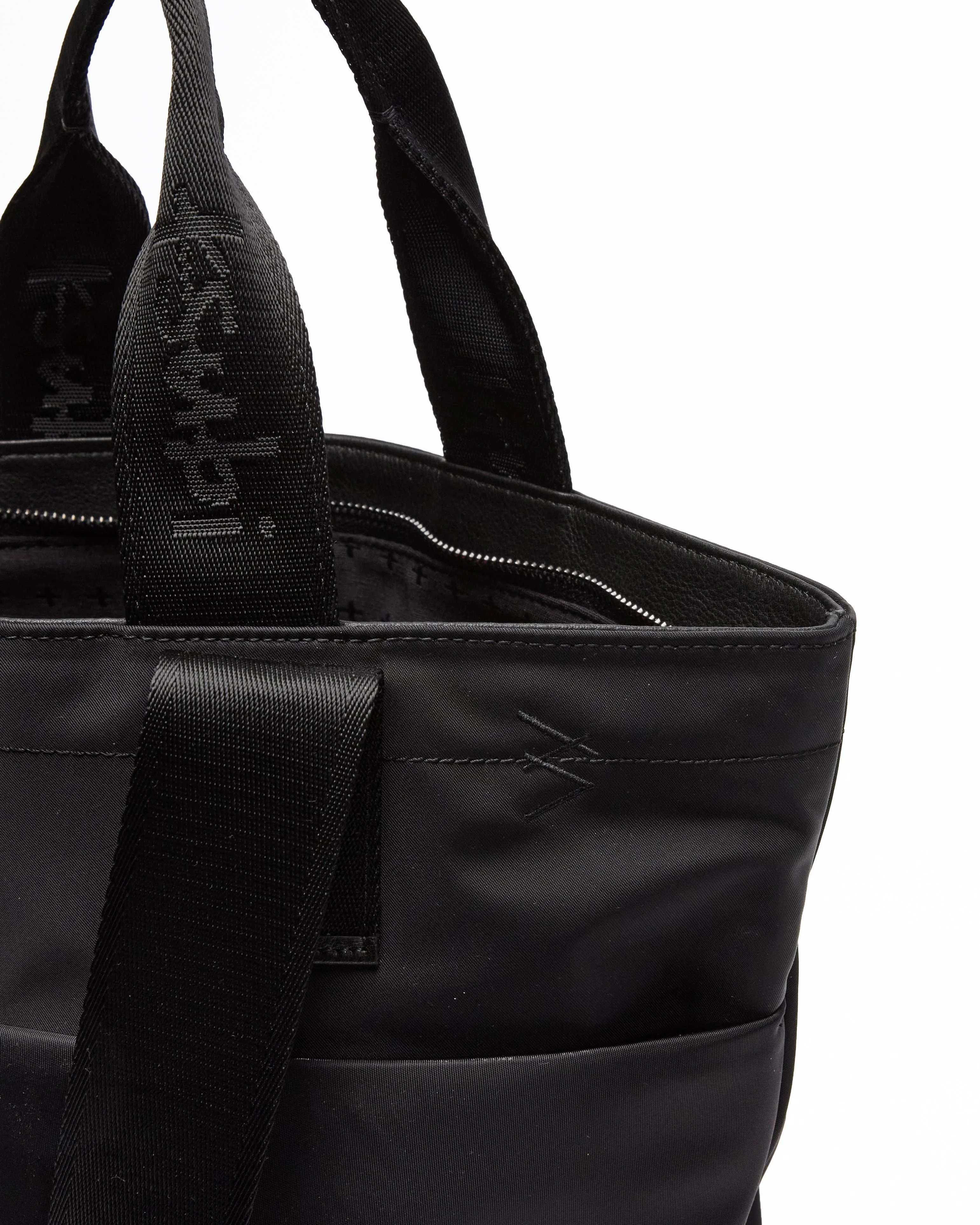 MADE IN HEAVEN NYLON LEATHER TOTE BLACK - Image 7